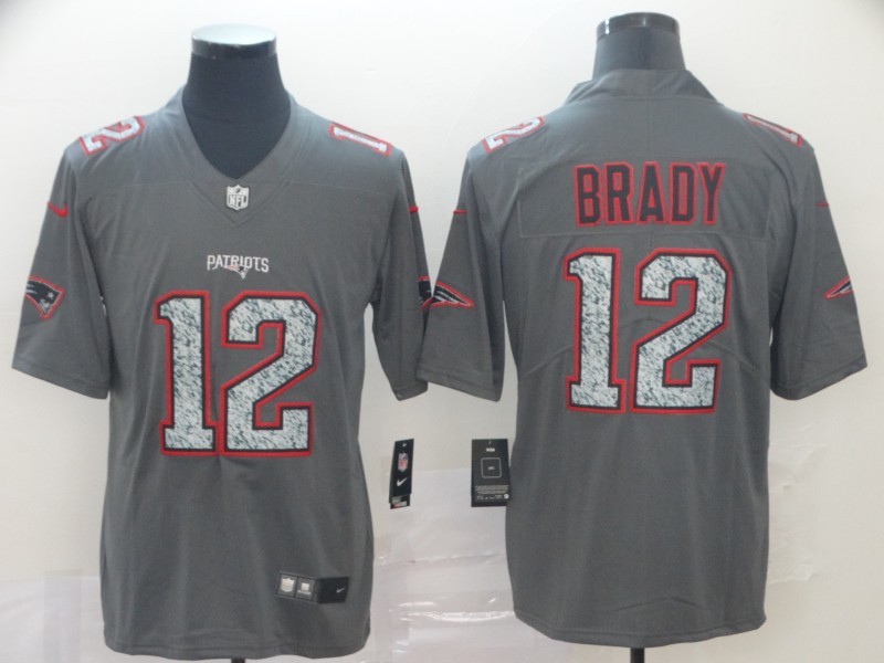 Men's New England Patriots Tom Brady #12 Gray Jersey